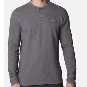 NEW Columbia Men's Pine Peak Waffle Long Sleeve Henley /XL /City Grey Heather